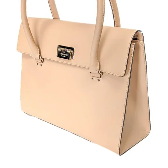 KATE SPADE Leather Gold Clasp Harwood Place Sinclair Nude Hand Bag - Picture 2 of 16